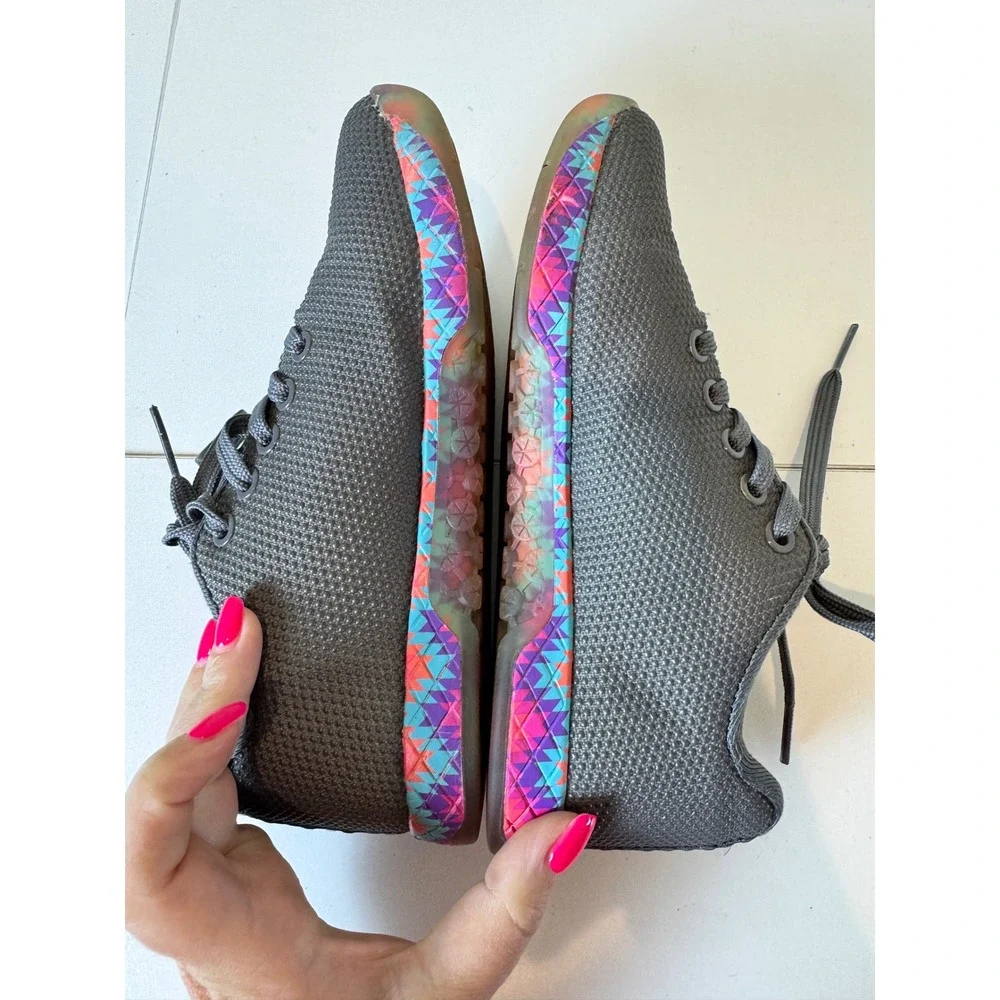 NOBULL Trainer Shoes Women 5.5 SuperFabric Geometric Neon Low Top Sneakers